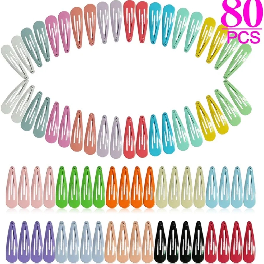 Colorful Hair Clip Set - 80 Pieces - Picture 1 of 7